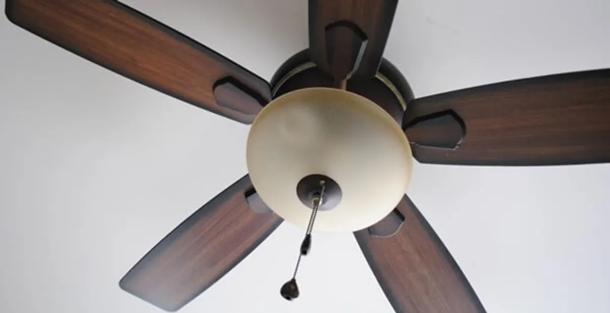 Fully installed ceiling fan with balanced blades and light fixture in Lancaster, PA