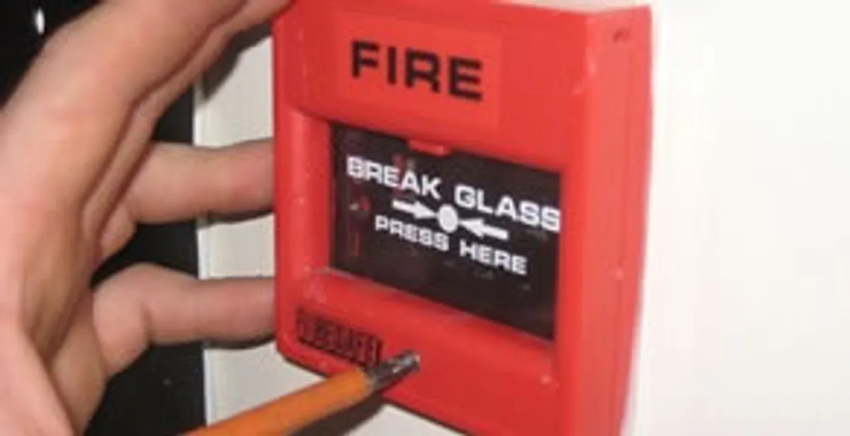 fire alarm installation service showing manual fire alarm pull station installed by licensed electricians in Lancaster, PA