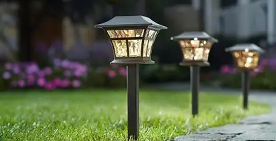landscape lighting installation services with professionally installed pathway lights in Lancaster, PA
