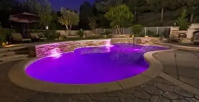 pool light installation and repair services illuminating a residential swimming pool in Lancaster, PA